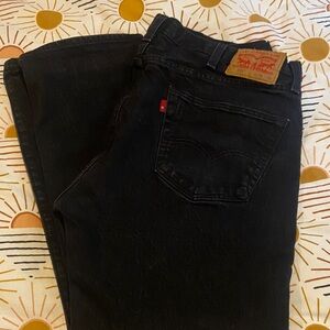 Mens Levis 501s Straight Jeans in Black